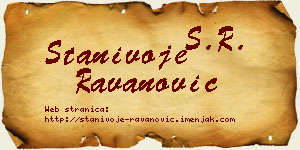 Stanivoje Ravanović vizit kartica